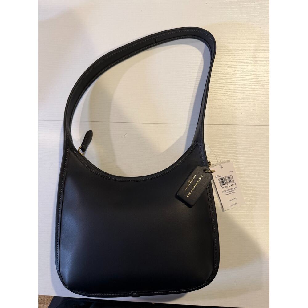 NWT B10-014 Coach Glove Curve Black Leather Zip Bag Limited Reedition - Picture 3 of 5